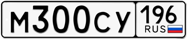 Гос номер М300СУ 196