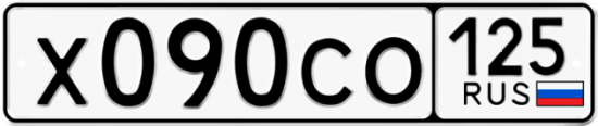 Гос номер Х090СО 125