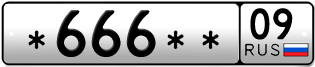 Покупка гос номера -666--09