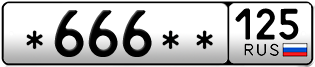 Покупка гос номера -666--125