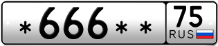 Покупка гос номера -666--75