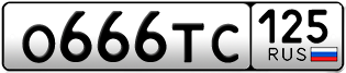 Покупка гос номера O666TC125