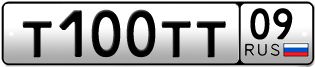 Покупка гос номера T100TT09